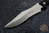 Microtech Arbiter Fixed Blade- Black Handle- Stonewash Full Serrated Blade 104-12