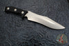 Microtech Arbiter Fixed Blade- Black Handle- Stonewash Full Serrated Blade 104-12