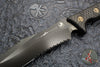 Microtech Arbiter Fixed Blade Knife- Carbon Fiber Scales- DLC Black Full Serrated Edge 104-3 DLCCFS
