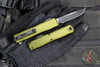 Microtech Ultratech OTF Knife- GEN IV- Single Edge- OD Green Handle- Black Finished Plain Edge Blade 11214-1 OD
