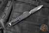 Microtech Ultratech ZBP Zero Blade Play OTF Knife- Double Edge- Shadow Edition- Black Handle- Black DLC Plain Edge Blade- DLC Hardware 1122-1 DLCTSH
