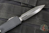 Microtech Ultratech ZBP Zero Blade Play OTF Knife- Double Edge- Shadow Edition- Black Handle- Black DLC Plain Edge Blade- DLC Hardware 1122-1 DLCTSH