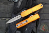 Microtech Ultratech OTF Knife- GEN IV- Double Edge- Orange Handle- Apocalyptic Finished Blade 11224-10 APOR