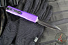 Microtech Ultratech OTF Knife- GEN IV- Double Edge- Purple Handle- Black Finished Plain Edge Blade 11224-1 PU