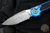 Microtech LUDT OTS Knife- Blue Handle- Apocalyptic Part Serrated Blade 1135-11 APBL