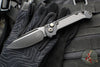 Microtech LUDT OTS Knife- Single Edge- Tactical- Black Handle- Carbon Fiber Inlay- DLC Black Plain Edge Blade 1135-1 DLCTCFIS
