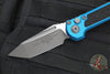 Microtech LUDT OTS Knife- Tanto Edge- Blue Handle- Apocalyptic Blade 1136-10 APBL