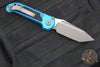 Microtech LUDT OTS Knife- Tanto Edge- Blue Handle- Apocalyptic Blade 1136-10 APBL