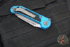 Microtech LUDT OTS Knife- Tanto Edge- Blue Handle- Apocalyptic Blade 1136-10 APBL
