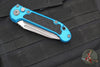 Microtech LUDT OTS Knife- Tanto Edge- Blue Handle- Apocalyptic Blade 1136-10 APBL