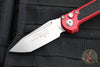 Microtech LUDT OTS Knife- Tanto Edge- Red Handle- Stonewash Blade 1136-10 RD