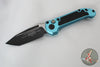 Microtech 2025 LUDT OTS Knife- Tanto Edge- Turquoise Handle- Black Plain Edge Blade 1136-1 TQ
