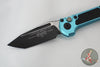Microtech 2025 LUDT OTS Knife- Tanto Edge- Turquoise Handle- Black Plain Edge Blade 1136-1 TQ
