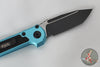 Microtech 2025 LUDT OTS Knife- Tanto Edge- Turquoise Handle- Black Plain Edge Blade 1136-1 TQ