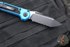 Microtech LUDT OTS Knife- Blue Handle- Black Full Serrated Blade 1136-3 BL