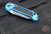 Microtech LUDT OTS Knife- Blue Handle- Black Full Serrated Blade 1136-3 BL