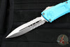 Microtech Combat Troodon Gen III OTF Knife- Double Edge- Turquoise Handle- Stonewash Part Serrated Blade 1142-11 TQ Gen III
