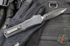 Microtech Combat Troodon Gen III OTF Knife- Double Edge-Shadow Edition- Black Handle- Black DLC Plain Edge Blade 1142-1 DLCTSH Gen III