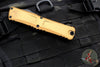 Microtech Combat Troodon Gen III OTF Knife- Double Edge- Tan Handle- Black Plain Edge Blade 1142-1 TA Gen III 2024