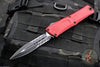 Microtech Combat Troodon Gen III OTF Knife- Double Edge- Red Handle- Black Part Serrated Edge Blade 1142-2 RD Gen III