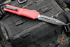 Microtech Combat Troodon Gen III OTF Knife- Double Edge- Red Handle- Black Part Serrated Edge Blade 1142-2 RD Gen III