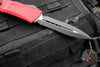 Microtech Combat Troodon Gen III OTF Knife- Double Edge- Red Handle- Black Part Serrated Edge Blade 1142-2 RD Gen III
