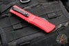 Microtech Combat Troodon Gen III OTF Knife- Double Edge- Red Handle- Black Part Serrated Edge Blade 1142-2 RD Gen III