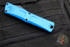 Microtech Combat Troodon Gen III OTF Knife- Double Edge- Blue Handle- Black Full Serrated Edge Blade 1142-3 BL Gen III