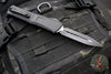 Microtech Combat Troodon Gen III OTF Knife- Double Edge- Tactical- Black Handle- Black Full Serrated Edge Blade 1142-3 T Gen III