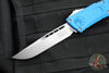 Microtech Combat Troodon Gen III OTF Knife- Single Edge- Blue Handle- Stonewash Blade 1143-10 BL Gen III
