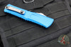 Microtech Combat Troodon Gen III OTF Knife- Single Edge- Blue Handle- Stonewash Blade 1143-10 BL Gen III