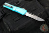Microtech Combat Troodon Gen III OTF Knife- Single Edge- Turquoise Handle- Stonewash Part Serrated Blade 1143-11 TQ Gen III