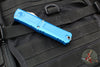 Microtech Combat Troodon Gen III OTF Knife- Single Edge- Blue Handle- Stonewash Part Serrated Blade 1143-11 BL Gen III