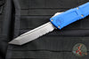Microtech Combat Troodon Gen III OTF Knife- Tanto Edge- Navy Blue Finished Handle- Stonewash Part Serrated Blade 1144-11 NA Gen III