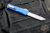 Microtech Combat Troodon Gen III OTF Knife- Tanto Edge- Navy Blue Finished Handle- Stonewash Part Serrated Blade 1144-11 NA Gen III