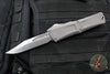 Microtech Combat Troodon Gen III OTF Knife- Bowie Edge- Natural Clear Finished Handle- Stonewash Plain Edge Blade 1146-10 NC Gen III