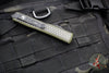 Microtech Ultratech OTF Knife- Hellhound Edge- Hex Pattern Weathered OD Green Handle- Distressed Black Blade 119-1 HXWODS