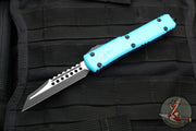 Microtech Ultratech OTF Knife- Warhound- Turquoise Handle- Black Blade 119W-1 TQS