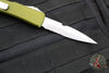 Microtech Ultratech OTF Knife- Bayonet Edge- OD Green Handle- Part Serrated Stonewash Blade 120-11 OD