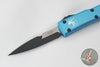 Microtech Ultratech OTF Knife- Bayonet Edge- Turquoise Handle- Black Plain Edge Blade 120-1 TQ