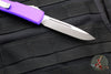 Microtech Ultratech OTF Knife- Single Edge- Purple Handle- Apocalyptic Blade 121-10 APPU