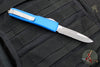 Microtech Ultratech OTF Knife- Single Edge- Blue Handle- Apocalyptic Part Serrated Blade 121-11 APBL