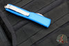 Microtech Ultratech OTF Knife- Single Edge- Blue Handle- Apocalyptic Part Serrated Blade 121-11 APBL