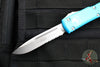 Microtech Ultratech OTF Knife- Single Edge- Turquoise Handle- Stonewash Part Serrated Blade 121-11 TQ