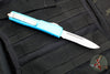Microtech Ultratech OTF Knife- Single Edge- Turquoise Handle- Stonewash Part Serrated Blade 121-11 TQ