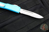 Microtech Ultratech OTF Knife- Single Edge- Turquoise Handle- Stonewash Part Serrated Blade 121-11 TQ