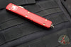 Microtech Ultratech OTF Knife- Single Edge- Red Handle- Bronzed Part Serrated Blade 121-14 RD