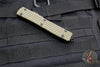 Microtech Ultratech OTF Knife- Single Edge- Frag Pattern OD Green G-10 Top- Black Plain Edge Blade 121-1 FRGTODS