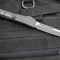 Microtech Ultratech OTF Knife- Single Edge- Frag Pattern Tan G-10 Top- Black Plain Edge Blade 121-1 FRGTTAS