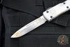 Microtech Sand Trooper Ultratech OTF Knife- Single Edge- Distressed White Handle- Distressed White Plain Edge Blade 121-1 SAD